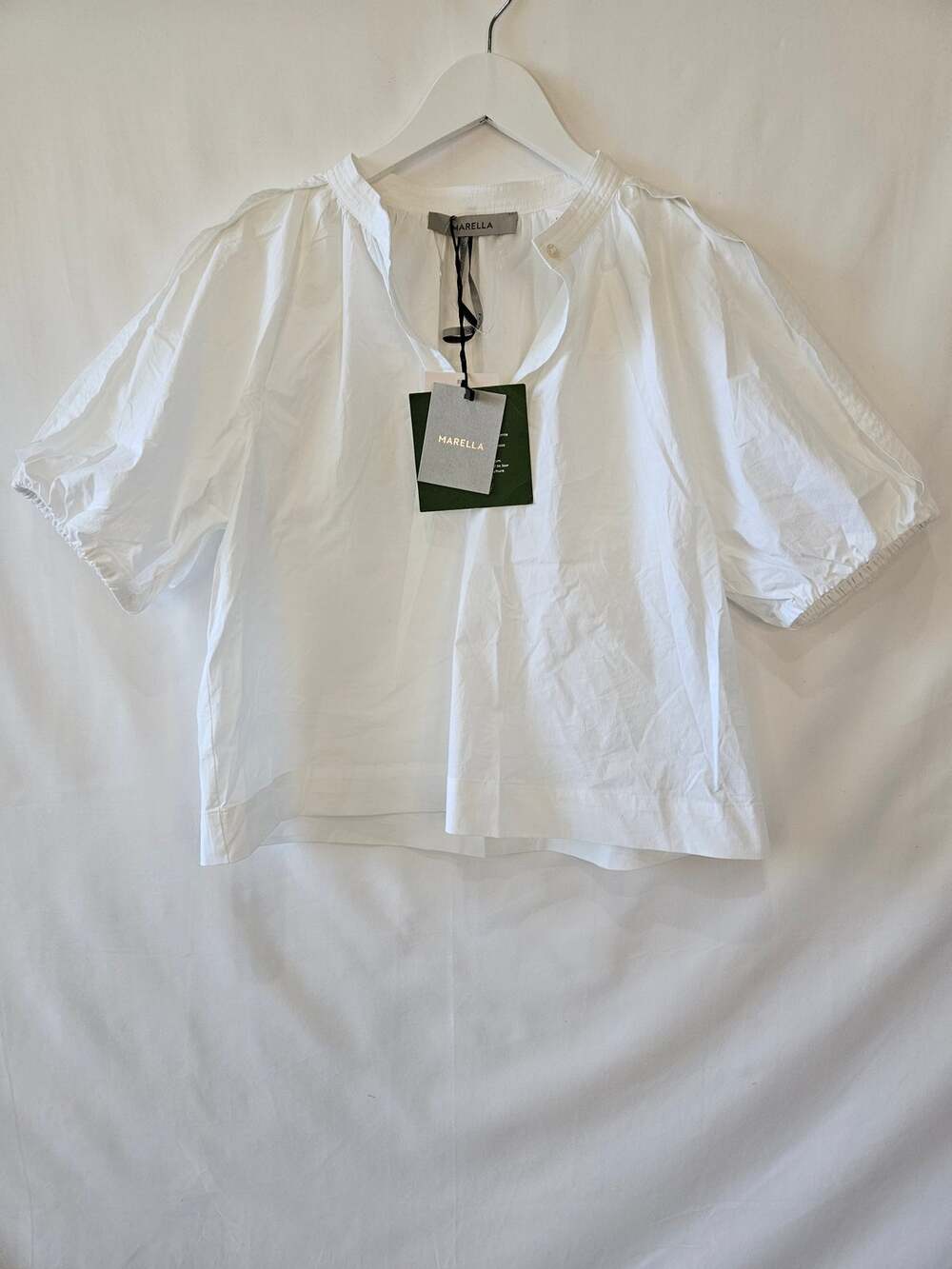 Marella Blouse Cropped Summer White Size 2